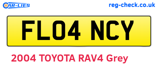 FL04NCY are the vehicle registration plates.