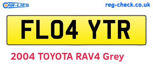 FL04YTR are the vehicle registration plates.