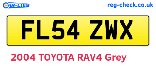 FL54ZWX are the vehicle registration plates.