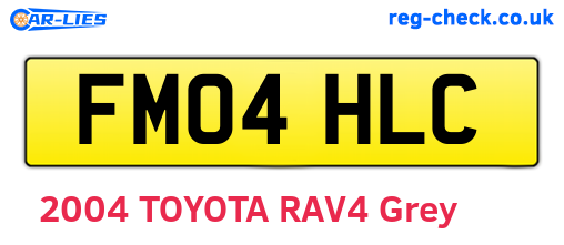 FM04HLC are the vehicle registration plates.