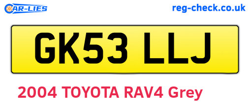 GK53LLJ are the vehicle registration plates.