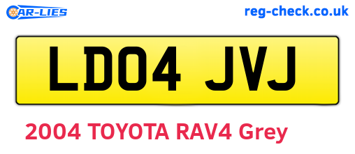 LD04JVJ are the vehicle registration plates.