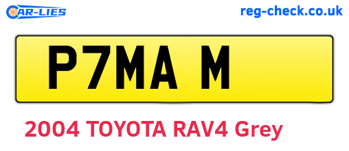 P7MAM are the vehicle registration plates.
