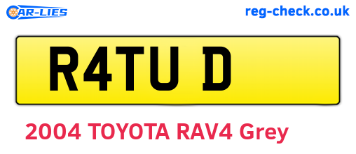 R4TUD are the vehicle registration plates.