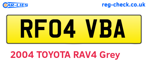 RF04VBA are the vehicle registration plates.