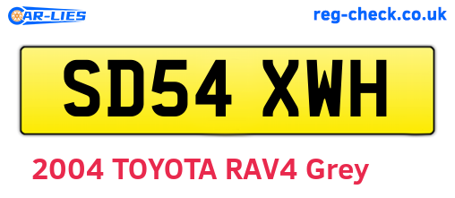 SD54XWH are the vehicle registration plates.
