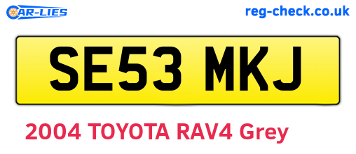 SE53MKJ are the vehicle registration plates.