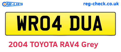 WR04DUA are the vehicle registration plates.