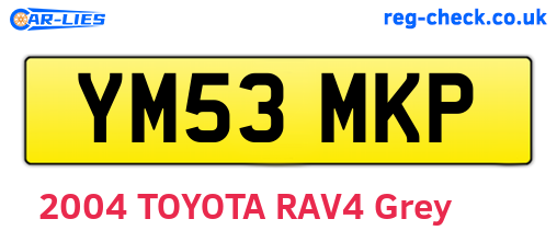 YM53MKP are the vehicle registration plates.