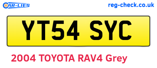 YT54SYC are the vehicle registration plates.