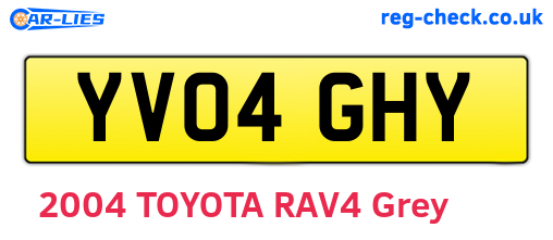 YV04GHY are the vehicle registration plates.