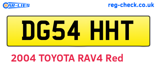 DG54HHT are the vehicle registration plates.