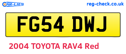 FG54DWJ are the vehicle registration plates.