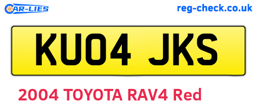 KU04JKS are the vehicle registration plates.