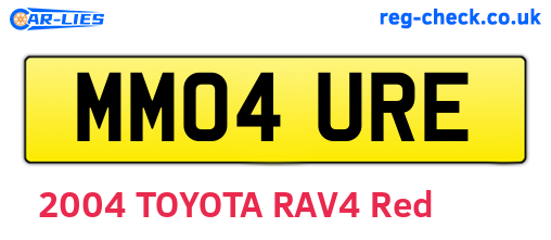 MM04URE are the vehicle registration plates.