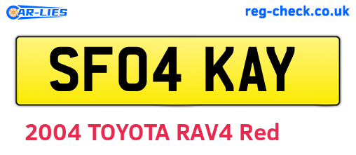 SF04KAY are the vehicle registration plates.