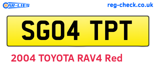 SG04TPT are the vehicle registration plates.
