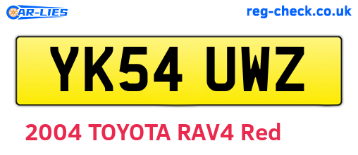 YK54UWZ are the vehicle registration plates.