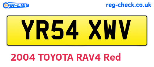 YR54XWV are the vehicle registration plates.