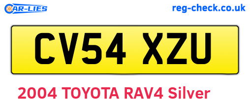 CV54XZU are the vehicle registration plates.