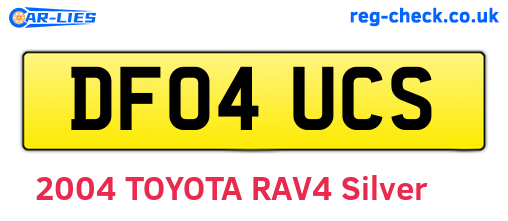 DF04UCS are the vehicle registration plates.