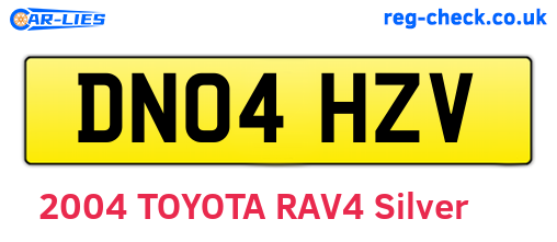 DN04HZV are the vehicle registration plates.