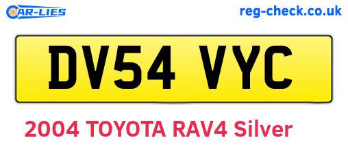 DV54VYC are the vehicle registration plates.