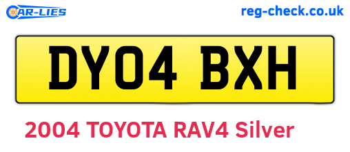 DY04BXH are the vehicle registration plates.