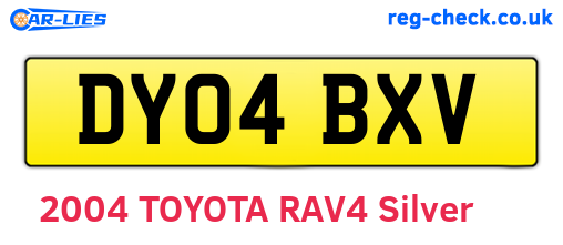 DY04BXV are the vehicle registration plates.