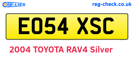 EO54XSC are the vehicle registration plates.