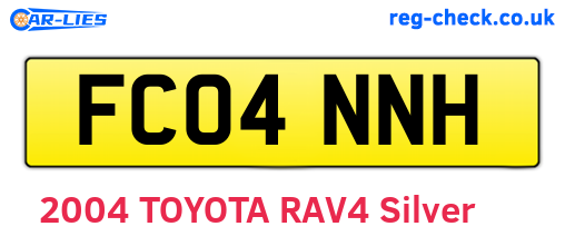 FC04NNH are the vehicle registration plates.