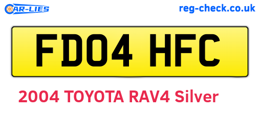 FD04HFC are the vehicle registration plates.