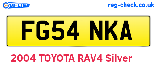 FG54NKA are the vehicle registration plates.
