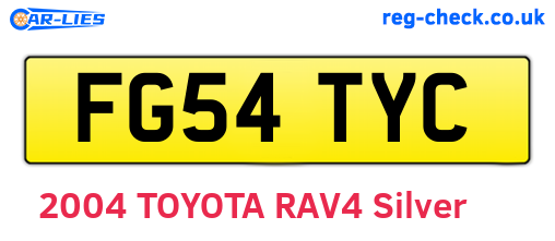 FG54TYC are the vehicle registration plates.