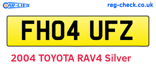 FH04UFZ are the vehicle registration plates.