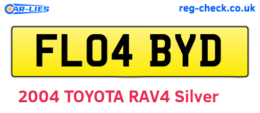 FL04BYD are the vehicle registration plates.