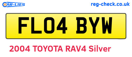 FL04BYW are the vehicle registration plates.