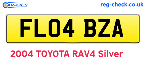 FL04BZA are the vehicle registration plates.