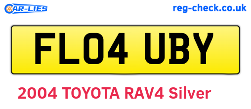 FL04UBY are the vehicle registration plates.