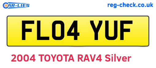 FL04YUF are the vehicle registration plates.