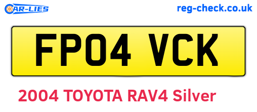 FP04VCK are the vehicle registration plates.