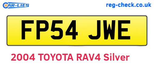 FP54JWE are the vehicle registration plates.