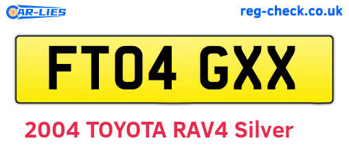 FT04GXX are the vehicle registration plates.