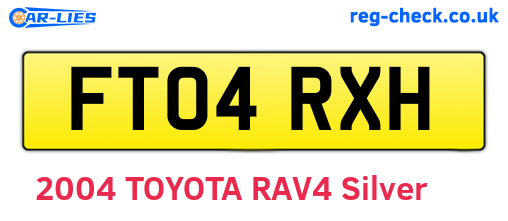 FT04RXH are the vehicle registration plates.