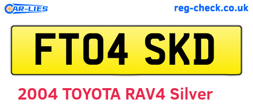 FT04SKD are the vehicle registration plates.