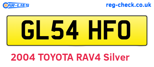 GL54HFO are the vehicle registration plates.