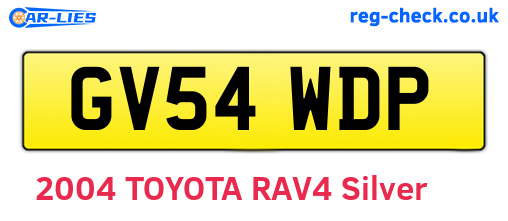 GV54WDP are the vehicle registration plates.