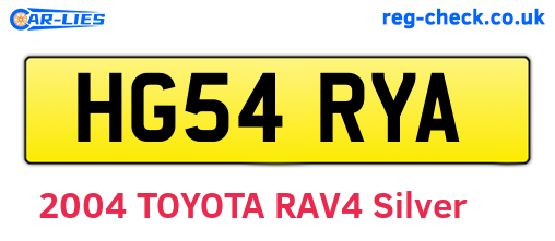 HG54RYA are the vehicle registration plates.