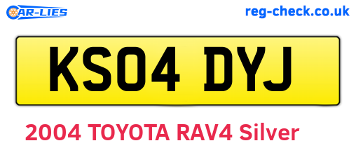 KS04DYJ are the vehicle registration plates.
