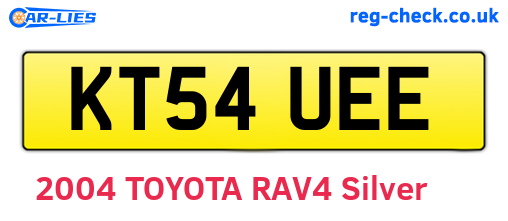 KT54UEE are the vehicle registration plates.